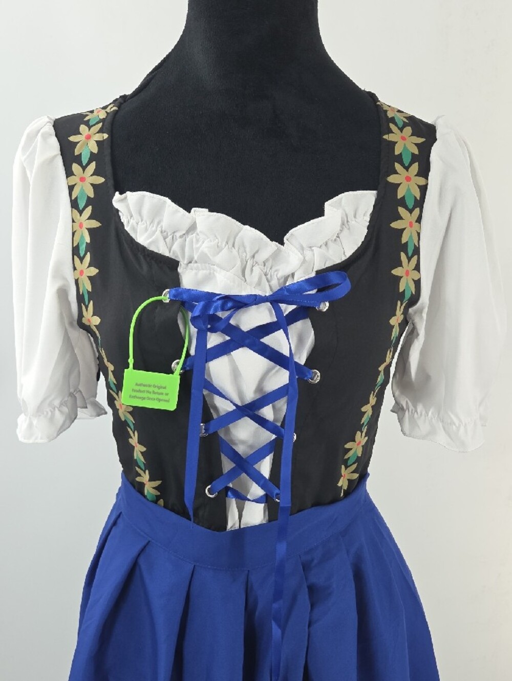Blue & Black Oktoberfest Drindl with Embroidered Apron - Picture 3 of 16